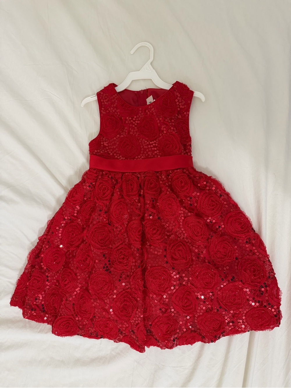 Rare Too | Red Floral Sequin Girls' Party Dress